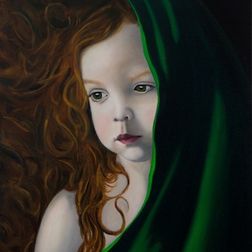 The girl with the green scarf  2009  40cm x 50cm